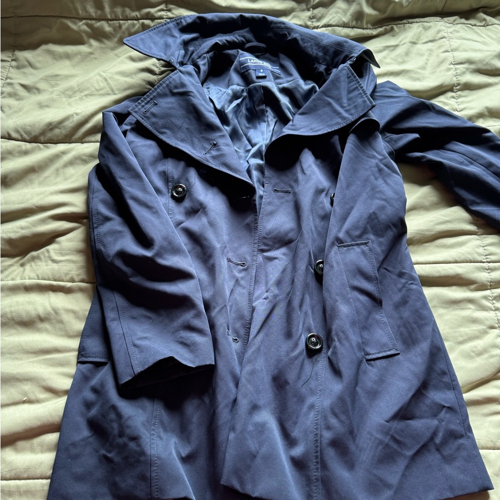 Lands' End Classic Dark Blue Trench Coat